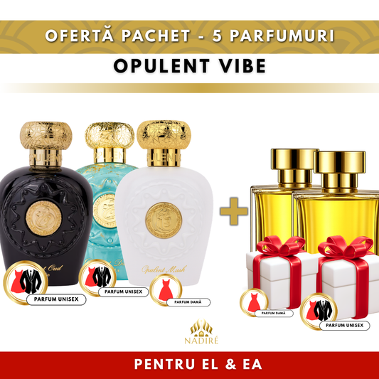 3 + 2 CADOU – Opulent Oud, Opulent Musk & Opulent Dubai Lattafa + 2 Parfumuri Cadou