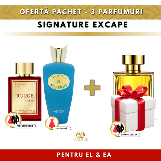 2 + 1 GRATIS – Rouge Dubai & Hermosa Superio Asten + Parfum Cadou 100 ml