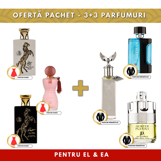 BOX PREMIUM Parfumuri 3+3 Cadou – 6 Parfumuri Al Fakhr Perfumes 100 ml (Femei & Bărbați)