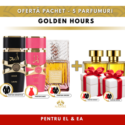 3 + 2 GRATIS – Yara Candy, Asad & Khamrah Dukhan Lattafa + 2 Parfumuri Cadou