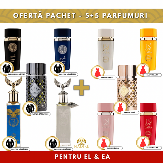 BOX PREMIUM 5+5 – 10 Parfumuri Arăbești EDP 100 ml pentru Bărbați și Femei